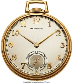 12077&colon; Hamilton&comma; 14k Gold Grade 917  Case&colon; 44 mm&comma; 14k g
