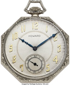 12078&colon; E&period; Howard Watch Co&period;&comma; 14k White Gold Octagonal Ca