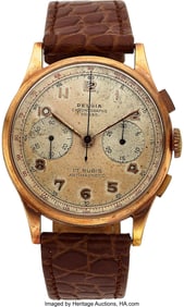 12181&colon; 18k Pink Gold Delgia Chronograph Suisse Wristwat
