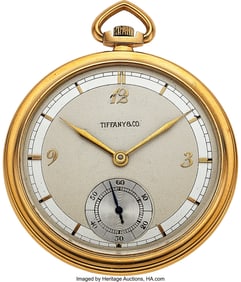 12080&colon; Cresarrow Watch Co&period; For Tiffany & Co&period; Gold Pocke