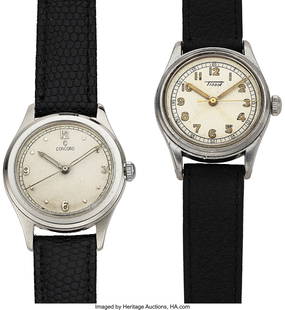 12184: Lot Of Two Stainless Steel Wristwatches Case: : Lot Of Two Stainless Steel Wristwatches Case: Stainless steel Dial: Silvered arabic Movement: Manual wind. Tissot is not working. Concord runs and sets as it should&per