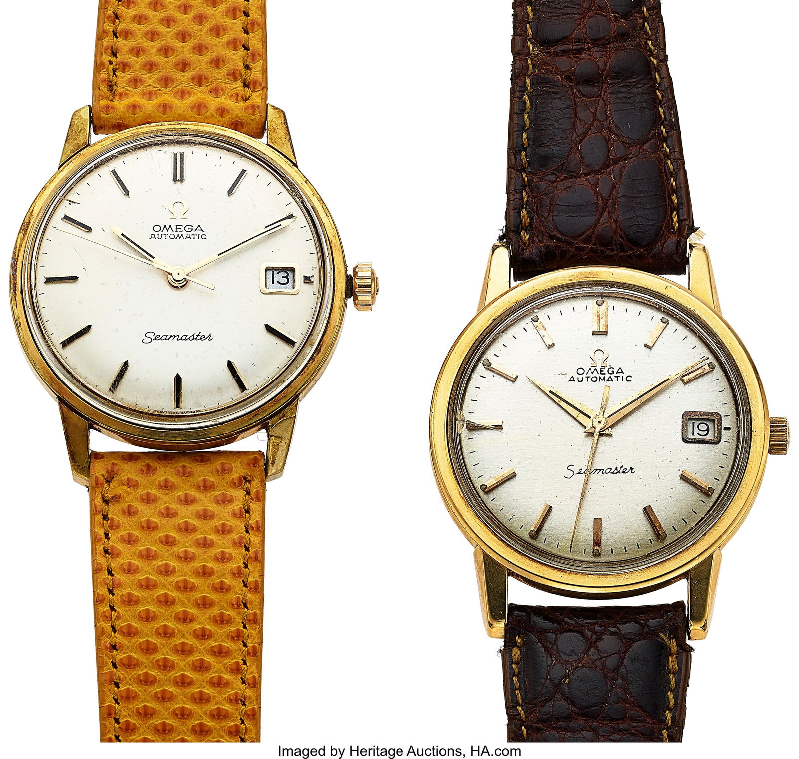 Lot of Two Gold Plated Omega Seamaster Wristwatc (1 of 3)