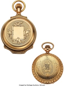 12087&colon; Elgin Choice 14k Gold 6 Size Box Hinge Hunter & 