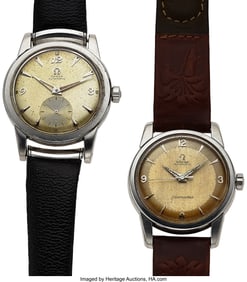 12261&colon; Lot of Two Omega Stainless Steel Wristwatches   