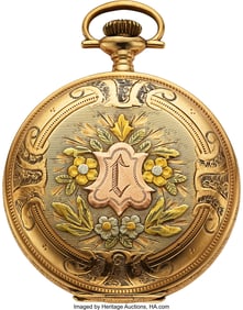 12092&colon; Hamilton Grade 992B&comma; Later 14k Tri-Gold Case  Ca