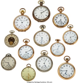 12286&colon; Twelve American Watches&comma; Including 14k 12 Size H