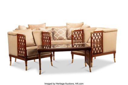 61324&colon; A Four-Piece Art Moderne-Style Upholstered Salon