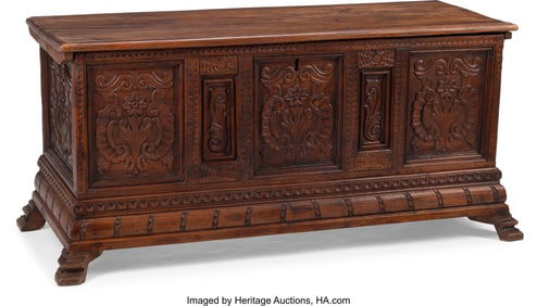 61325&colon; A Flemish Carved Walnut Cassone&comma; 19th century 25