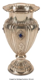61245&colon; An Italian Gem-Set Silver Footed Vase Marks&colon; LAV