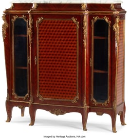 61170&colon; A Louis XV-Style Gilt Bronze-Mounted Mahogany Vi