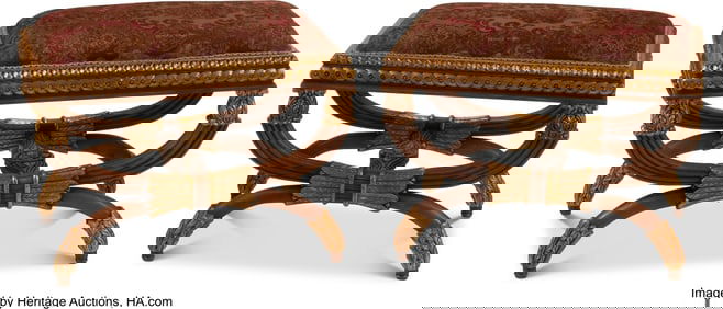 61087&colon; A Pair of Italian Directoire-Style Partial Gilt 