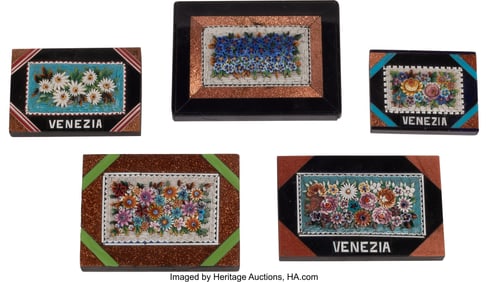 61247&colon; A Collection of Five Italian Micromosaic Paperwe