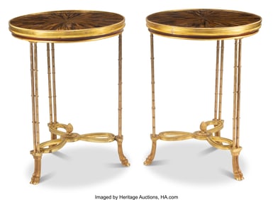 61328&colon; A Pair of French Louis XVI-Style Gilt Bronze Tab