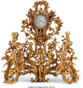 61089&colon; A Monumental French Louis XV-Style Gilt Bronze C
