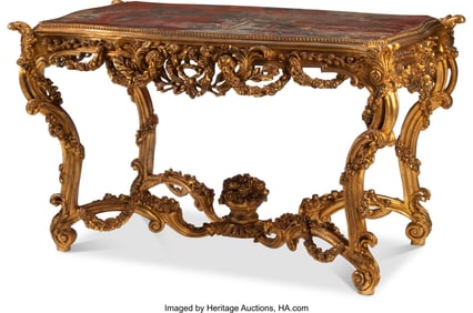 61090&colon; An Italian Rococo-Style Carved and Gilt Wood Sal