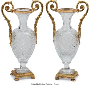 61250&colon; A Pair of French Baccarat-Style Gilt Bronze-Moun