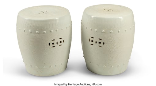 61019&colon; A Pair of Chinese Blanc-de-Chine Garden Seats 21