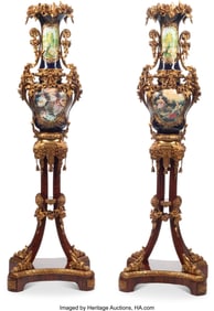 61093&colon; A Pair of Monumental Sèvres-Style Gilt Bronze-M