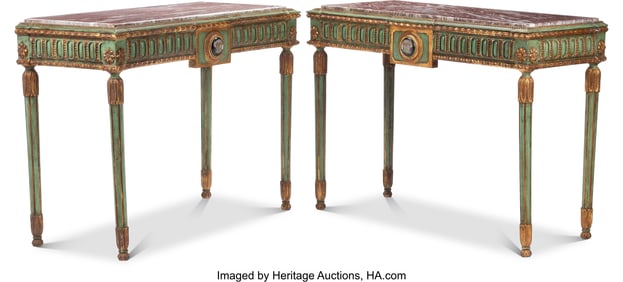 61180&colon; A Pair of Italian Neoclassical-Style Micromosaic