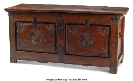 61023&colon; An English Walnut Cassone&comma; 17th century 28-1&sol;2 x