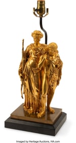 61095&colon; A French Gilt Bronze Figural Lamp&comma; 19th century