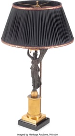 61187&colon; A French Empire Gilt and Patinated Bronze Figura