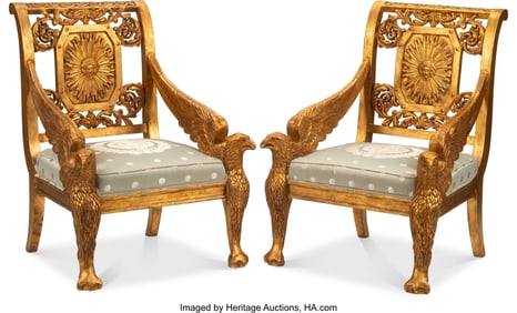 61258&colon; A Pair of Italian Directoire-Style Eagle-Motif G