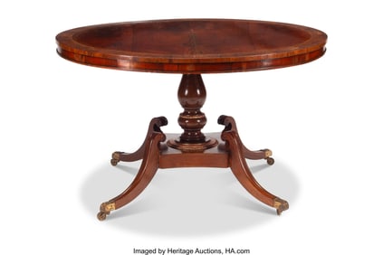 61100&colon; An English Regency Brass-Inlaid Mahogany Table 3