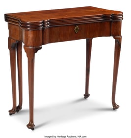 61193&colon; A George III Mahogany Two-Tiered Swing-Leg Game 