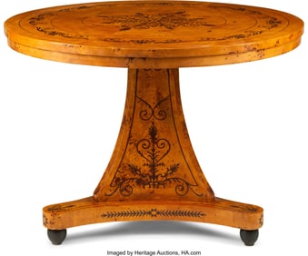 61264&colon; A Charles X-Style Bird's Eye Maple Gueridon Tabl