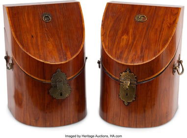 61197&colon; A Pair of Georgian Mahogany Knife Boxes 30 x 9 x