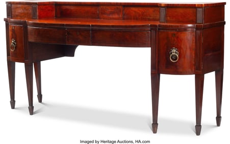 61199&colon; A George III Inlaid Mahogany Sideboard 44 x 88 x