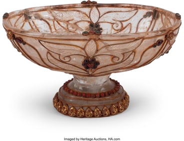 61108&colon; A Continental Gem-Set Gilt Bronze-Mounted Carved