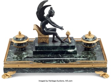 61267&colon; A French Empire-Style Gilt Bronze-Mounted Marble