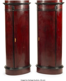 61203&colon; A Pair of Dutch Mahogany Oval Cabinets 58-1&sol;2 x