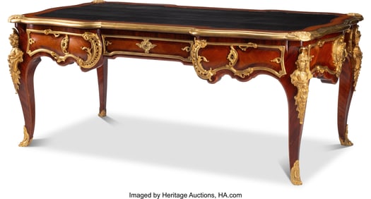 61112&colon; A French Gilt Bronze-Mounted Mahogany Bureau Pla