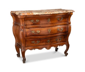 61051&colon; A Continental Provincial Walnut Chest of Drawers