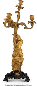 61217&colon; A Large Louis XV-Style Gilt Bronze Four-Light Fi