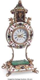 61282&colon; An Austrian Gem-Set Gilt Bronze-Mounted Enameled