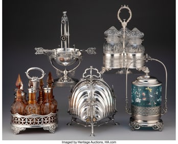 61129&colon; A Collection of Five Silver-Plated and Glass Tab