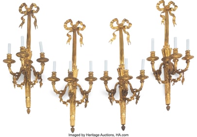 61223&colon; A Set of Four Louis XVI-Style Gilt Bronze Three-
