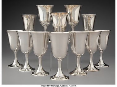 61132&colon; A Set of Twelve Gorham Mfg&period; Co&period; Puritan Pattern 