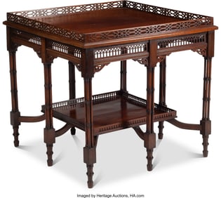 61229&colon; An English Mahogany Chippendale-Style Table 29-1