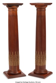 61232&colon; A Pair of French Gilt Bronze-Mounted Fluted Wood