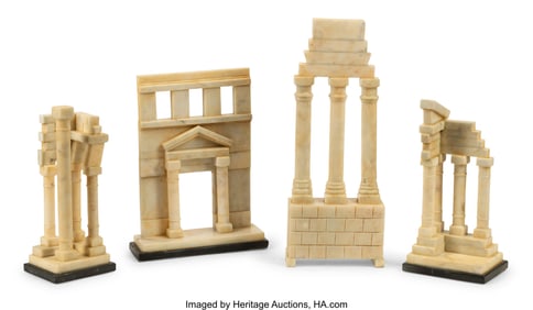 61141&colon; A Set of Four Italian Grand Tour-Style Marble Mo