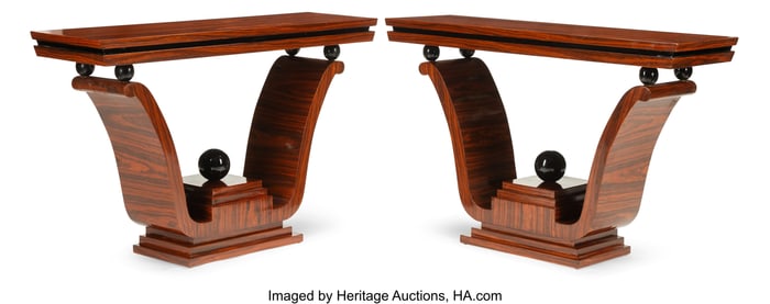 61298&colon; A Pair of French Art Deco-Style Consoles 33-1&sol;2