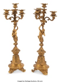 61144&colon; A Pair of French Louis Philippe Gilt Bronze Four