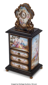 61072&colon; An Austrian Miniature Enameled Secretary with Cl