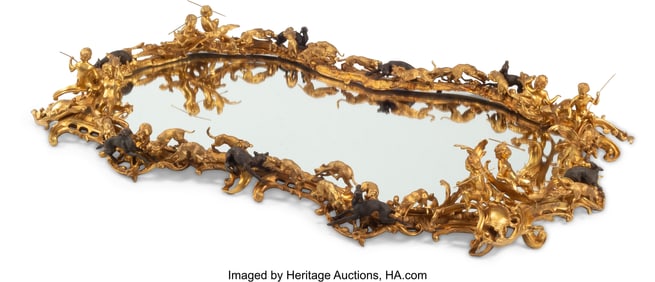 61077&colon; A Continental Gilt and Patinated Bronze Figural 