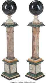 61304&colon; A Pair of Italian Grand Tour-Style Marble Column